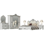 Спальня Мэри Дольче Вита №1 ОРТ цвет белый глянец с серебром, 1800х2000