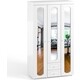 Шкаф трехдверный ОЛМЕКО Афина АФ-58 с зеркальными дверьми и ящиками, белое дерево