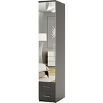 Шкаф для одежды с ящиками Шарм-Дизайн Комфорт МШЯ-11 30х60 с зеркалом, венге