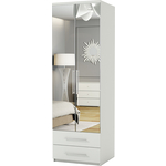 Шкаф для одежды с ящиками Шарм-Дизайн Комфорт МШЯ-21 100х45 с зеркалами, белый