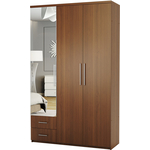 Шкаф трехдверный Шарм-Дизайн Комфорт МКЯ-32/1 120х60 с зеркалами, орех