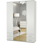 Шкаф четырехдверный Шарм-Дизайн Комфорт МКЯ2-43 120х45 с зеркалом, белый