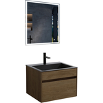 Мебель для ванной Vincea Chiara 60х48 T.Oak, черная раковина