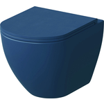 Унитаз подвесной безободковый Grossman с тонким сиденьем-микролифт, синий матовый (GR-4455BLMS)
