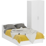 Комплект мебели СВК Стандарт кровать 140х200, шкаф 2-х створчатый 90х52х200, белый (1024259)