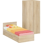 Комплект мебели СВК Стандарт кровать 90х200 с ящиками, шкаф угловой 81,2х81,2х200, дуб сонома (1024349)