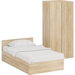 Комплект мебели СВК Стандарт кровать 120х200 с ящиками, шкаф угловой 81,2х81,2х200, дуб сонома (1024352)