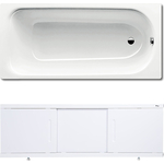 Ванна стальная Kaldewei Saniform Plus 375-1 Easy-Clean, Anti-Slip 180x80 с экраном Emmy Соната и ножками