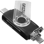 Картридер Ginzzu Картридер EXT GR-325B OTG TYPE C/microUSB/USB2.0 SD/microSD