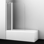 Шторка для ванны Wasserkraft Leine 110х140 прозрачная, белая (35P02-110WHITE Fixed)