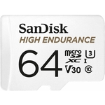 Карта памяти Sandisk 64GB High Endurance microSDXC Card with Adapter - for Dashcams & home monitoring