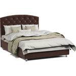 Кровать двуспальная с подъемным механизмом Шарм-Дизайн Премиум Люкс 160 велюр Дрим шоколад