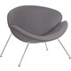 Кресло дизайнерское Dobrin EMILY LMO-72 серая ткань AF7, хромированная сталь