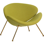 Кресло дизайнерское Dobrin EMILY LMO-72 светло-зеленая ткань AF3, золотое основание