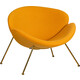 Кресло дизайнерское Dobrin EMILY LMO-72 желтая ткань AF13, золотое основание