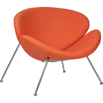 Кресло дизайнерское Dobrin EMILY LMO-72 оранжевая ткань AF, хромированная сталь