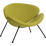 Кресло дизайнерское Dobrin EMILY LMO-72 светло-зеленая ткань AF3, черное основание