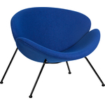 Кресло дизайнерское Dobrin EMILY LMO-72 синяя ткань AF6, черное основание