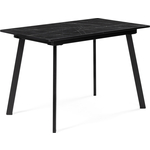 Деревянный стол Woodville Агни 110(140)х68х76 мрамор черный / черный матовый