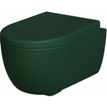 Унитаз подвесной безободковый Ambassador Abner с толстым сиденьем-микролифт, матовый зеленый (103T20701R, 102T20701)