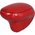 Унитаз подвесной безободковый Ambassador Diamond с толстым сиденьем-микролифт, глянцевый красный (123T21101R, 122T21101)