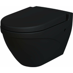 Унитаз подвесной безободковый Ambassador Nord с толстым сиденьем-микролифт, матовый черный (133T20201, 132T20201)