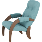 Кресло для отдыха Мебелик Модель 61 ткань ультра минт, каркас орех