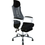 Офисное кресло NORDEN 007 NEW H-051 white frame (black (white plastic) белый пластик / черная ткань / черная сетка