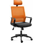 Офисное кресло NORDEN Бит 815A-AF06-T09 черный пластик / оранжевая сетка / черная ткань