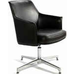 Офисное кресло NORDEN Бордо CF C1918 CF brown leather темно коричневая кожа / алюминий крестовина