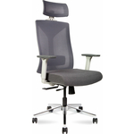 Офисное кресло NORDEN Бостон SL 8001A-2 grey серая сетка / серая ткань / серый пластик / хром крестовина