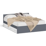 Кровать с ящиками СВК Мори 160, цвет графит/белый (1026912)