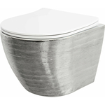 Унитаз подвесной безободковый Grossman с сиденьем микролифт, серебро/белый (GR-4455SWS)
