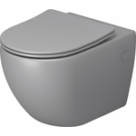 Унитаз подвесной безободковый Grossman Color с сиденьем микролифт, светло-серый матовый (GR-4411GLMS)