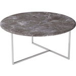 Стол журнальный Мебелик Маджоре серый мрамор/хром (П0004454)