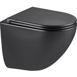 Унитаз подвесной безободковый Lemark Glazer сиденье микролифт, смыв Торнадо 3.0, черный матовый (9612004)