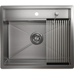 Кухонная мойка Granula KS-6051 с дозатором и ролл-матом, сталь сатин