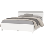 Кровать - 1600 Гранд Кволити 4-22906 (МИЛАНА) с встроенным основанием Белый / Серый (ML876880080)