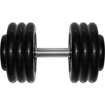 Гантель MB Barbell "Профи" с вращающейся ручкой хром 33.5 кг
