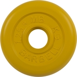 Диск обрезиненный MB Barbell 31 мм. 1.25 кг. желтый "Стандарт"