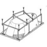 Монтажный комплект Santek Ибица 150х100 см, каркас, слив перелив, крепления (1WH112433)