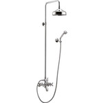 Душевая система Cezares Retro со смесителем для ванны, верхним и ручным душем, хром (Retro-CVD1-01)