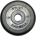 Диск обрезиненный Atlet 26 мм. 1.25 кг. черный