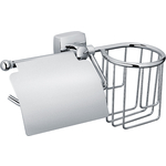 Держатель туалетной бумаги и освежителя Fixsen Kvadro с крышкой, хром (FX-61309+10)
