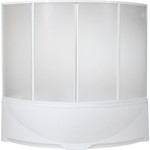 Шторка для ванны BAS Дрова 160х145 4 створки, пластик Вотер, белый (ШТ00027)