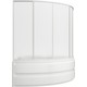 Шторка для ванны BAS Сагра 160 4 створки, стекло Грейп, белый (ШТ00038)