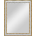 Зеркало в багетной раме поворотное Evoform Definite 65x85 см, золотые бусы на серебре 60 мм (BY 1012)