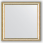 Зеркало в багетной раме Evoform Definite 75x75 см, золотые бусы на серебре 60 мм (BY 1027)