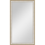 Зеркало в багетной раме поворотное Evoform Definite 75x135 см, золотые бусы на серебре 60 мм (BY 1102)