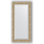 Зеркало с фацетом в багетной раме поворотное Evoform Exclusive 53x113 см, состаренное серебро с плетением 70 мм (BY 1142)
